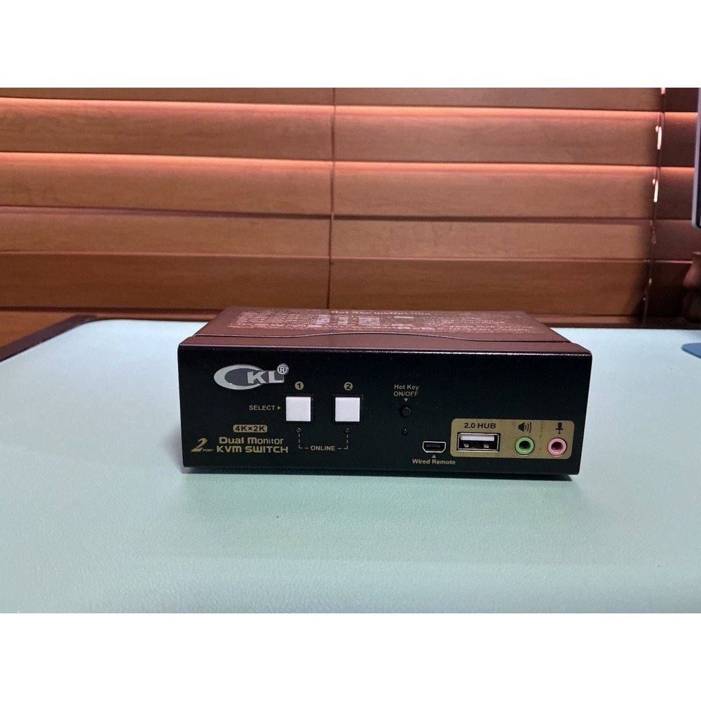 CKL HDMI KVM 2 Port 4K 30Hz Dual Monitor Extended Display (CKL-922HUA) No Cables